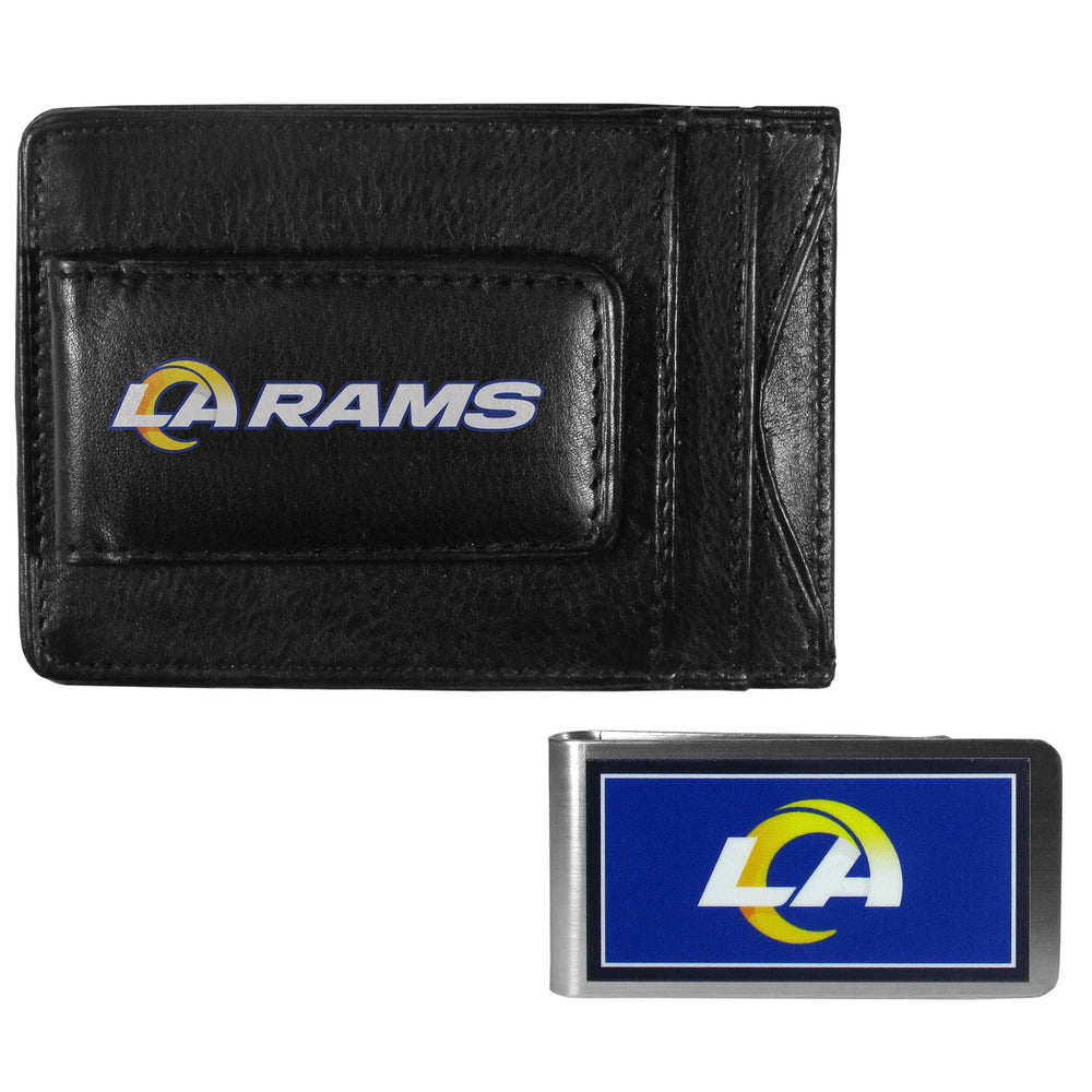 Los Angeles Rams Leather Cash & Cardholder & Color Money Clip - Los Angeles Rams - Flyclothing LLC