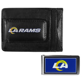 Los Angeles Rams Leather Cash & Cardholder & Color Money Clip - Los Angeles Rams - Flyclothing LLC