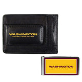 Washington Commanders Leather Cash & Cardholder & Color Money Clip - Washington Commanders - Flyclothing LLC