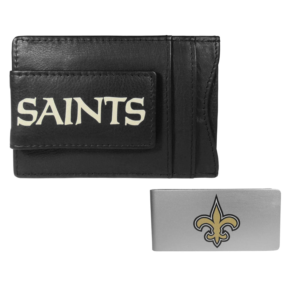 New Orleans Saints Leather Cash & Cardholder & Money Clip - New Orleans Saints - Flyclothing LLC