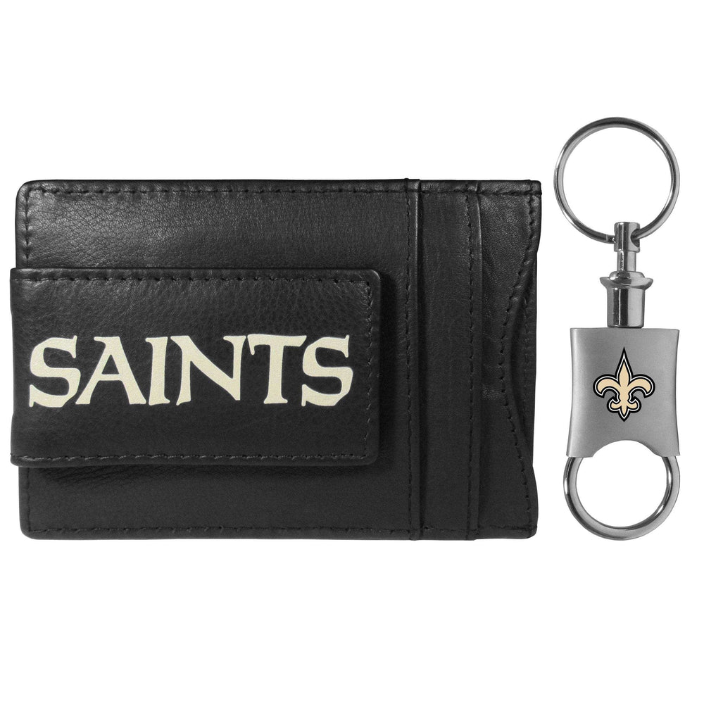 New Orleans Saints Leather Cash & Cardholder & Valet Key Chain - New Orleans Saints - Flyclothing LLC
