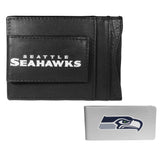 Seattle Seahawks Leather Cash & Cardholder & Money Clip - Seattle Seahawks - Flyclothing LLC