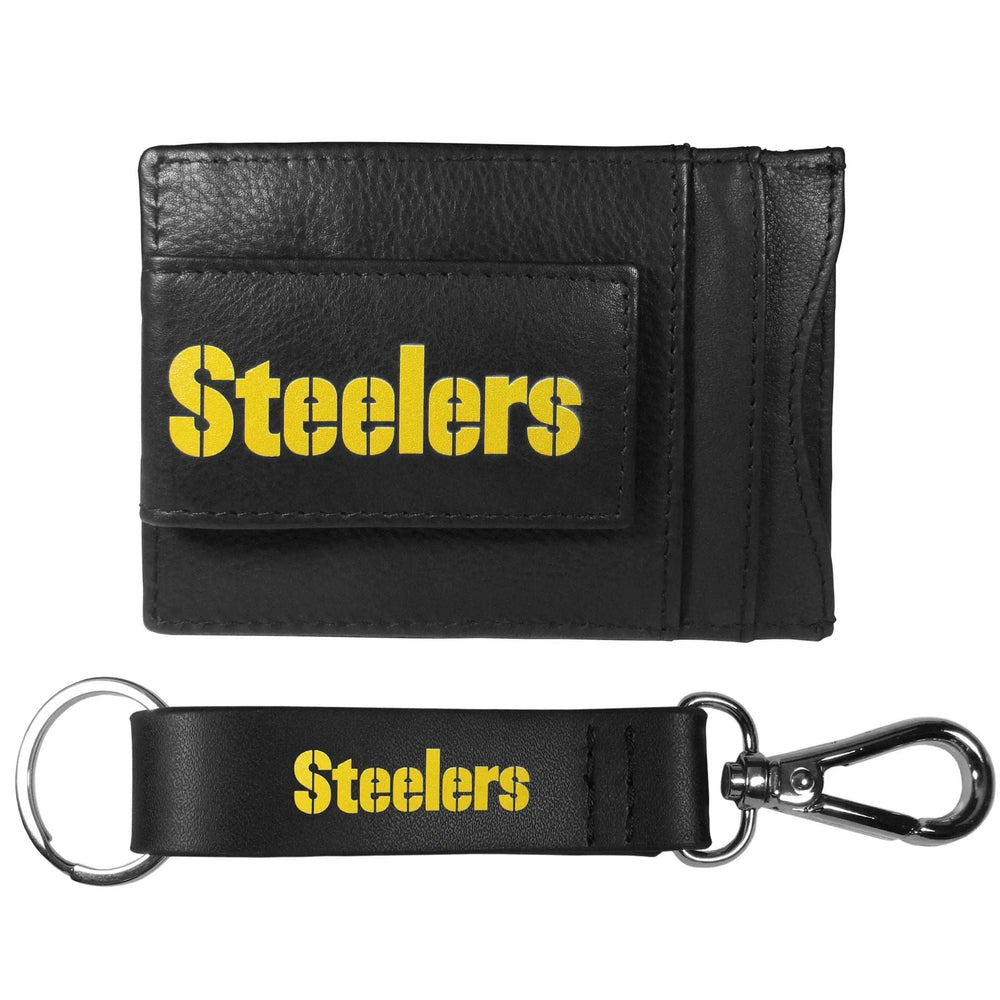 Pittsburgh Steelers Leather Cash & Cardholder & Strap Key Chain - Pittsburgh Steelers - Flyclothing LLC