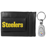 Pittsburgh Steelers Leather Cash & Cardholder & Steel Key Chain - Pittsburgh Steelers - Flyclothing LLC