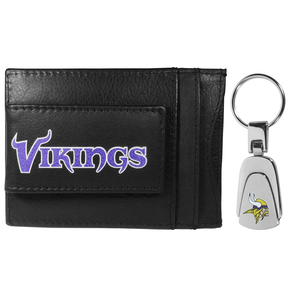 Minnesota Vikings Leather Cash & Cardholder & Steel Key Chain - Minnesota Vikings - Flyclothing LLC