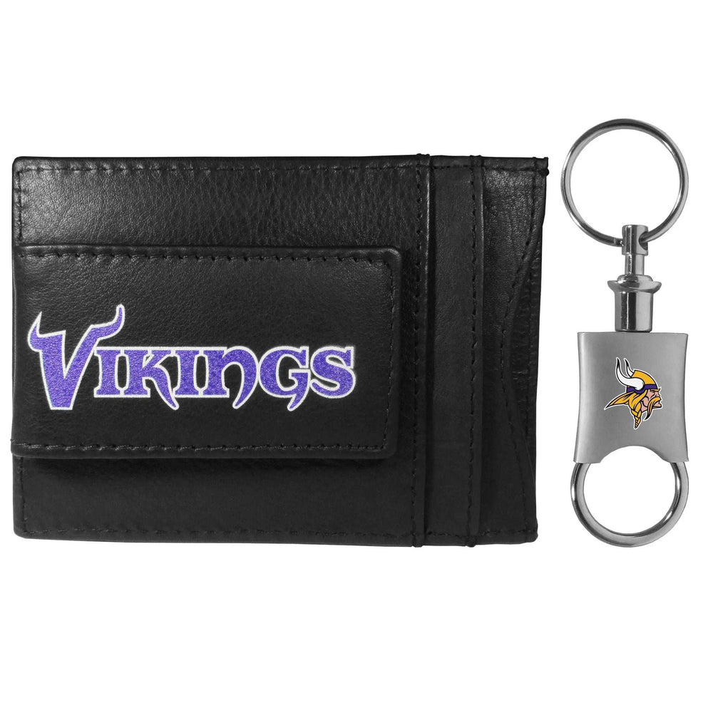 Minnesota Vikings Leather Cash & Cardholder & Valet Key Chain - Minnesota Vikings - Flyclothing LLC