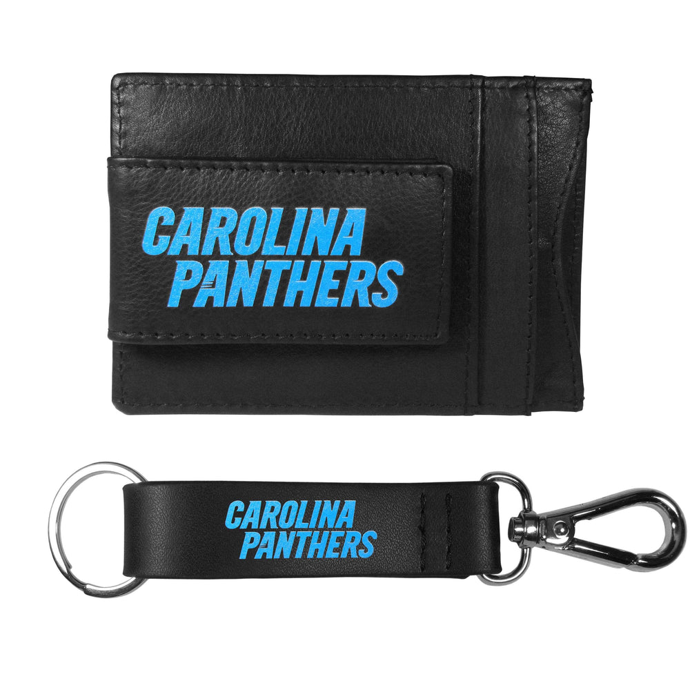 Carolina Panthers Leather Cash & Cardholder & Strap Key Chain - Carolina Panthers - Flyclothing LLC