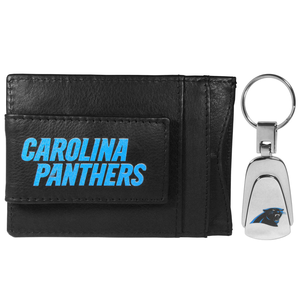 Carolina Panthers Leather Cash & Cardholder & Steel Key Chain - Carolina Panthers - Flyclothing LLC