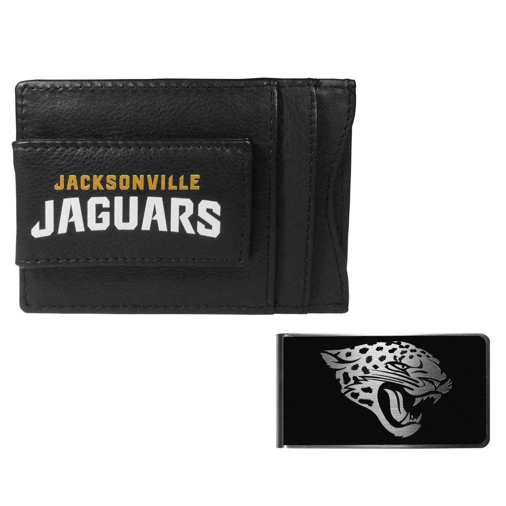 Jacksonville Jaguars Leather Cash & Cardholder & Black Money Clip - Jacksonville Jaguars - Flyclothing LLC