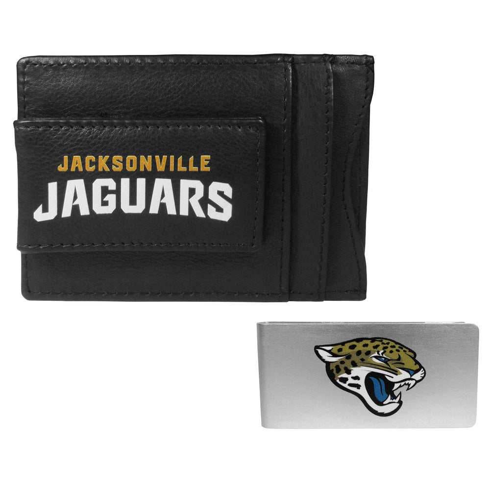 Jacksonville Jaguars Leather Cash & Cardholder & Money Clip - Jacksonville Jaguars - Flyclothing LLC