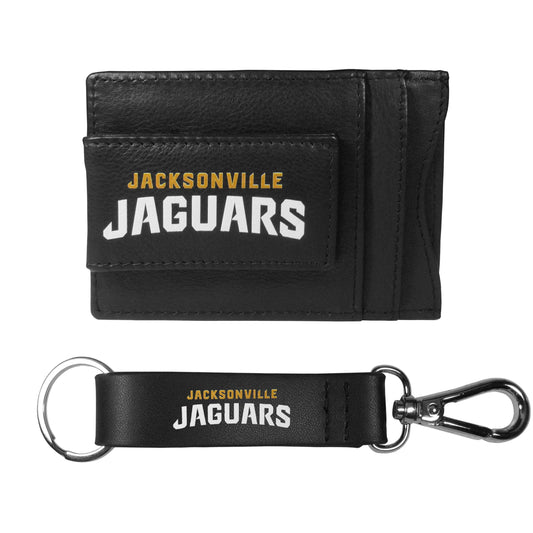 Jacksonville Jaguars Leather Cash & Cardholder & Strap Key Chain - Jacksonville Jaguars - Flyclothing LLC