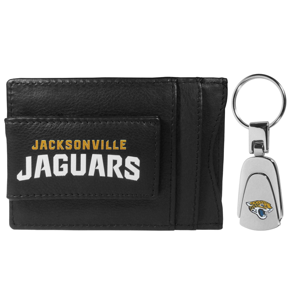 Jacksonville Jaguars Leather Cash & Cardholder & Steel Key Chain - Jacksonville Jaguars - Flyclothing LLC