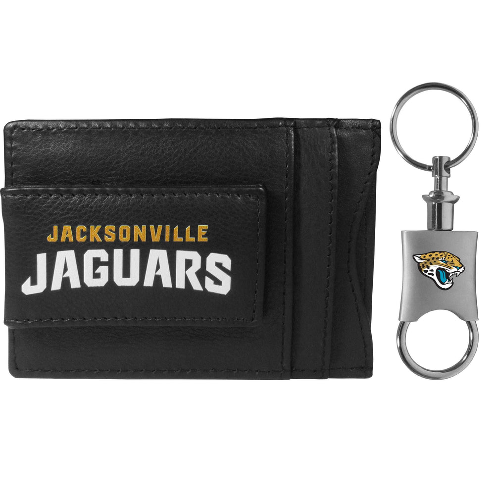 Jacksonville Jaguars Leather Cash & Cardholder & Valet Key Chain - Jacksonville Jaguars - Flyclothing LLC