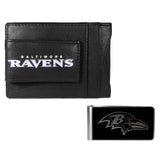 Baltimore Ravens Leather Cash & Cardholder & Black Money Clip - Baltimore Ravens - Flyclothing LLC