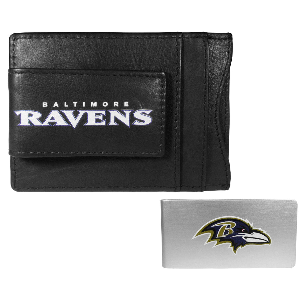 Baltimore Ravens Leather Cash & Cardholder & Money Clip - Baltimore Ravens - Flyclothing LLC