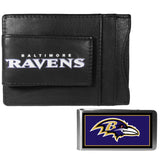 Baltimore Ravens Leather Cash & Cardholder & Color Money Clip - Baltimore Ravens - Flyclothing LLC
