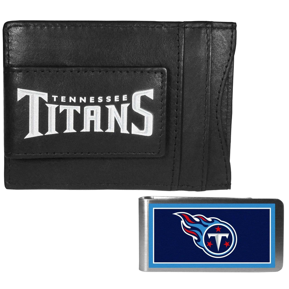 Tennessee Titans Leather Cash & Cardholder & Color Money Clip - Tennessee Titans - Flyclothing LLC