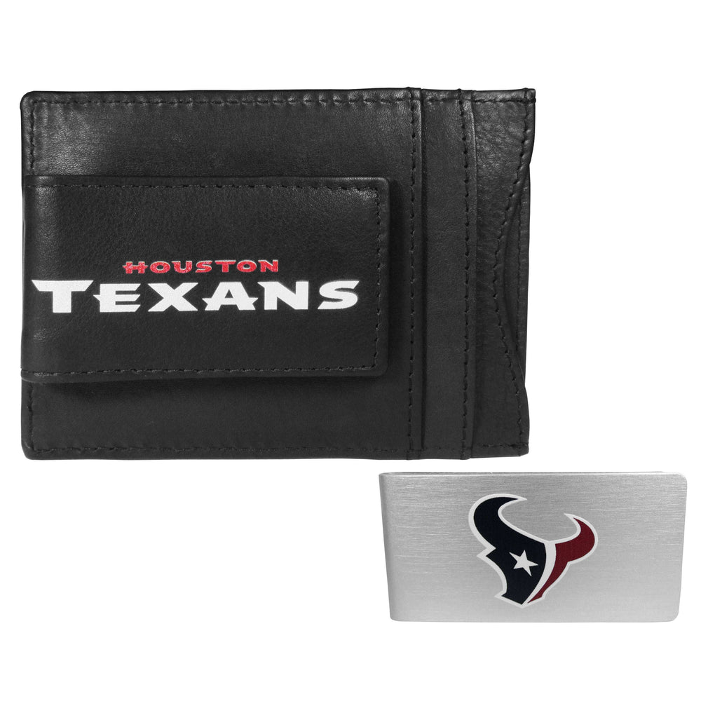 Houston Texans Leather Cash & Cardholder & Money Clip - Houston Texans - Flyclothing LLC