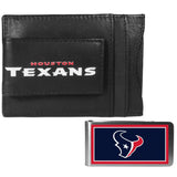 Houston Texans Leather Cash & Cardholder & Color Money Clip - Houston Texans - Flyclothing LLC