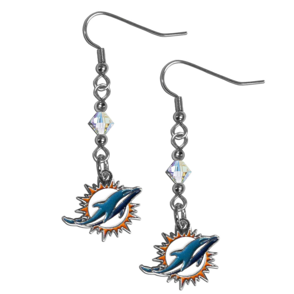 Miami Dolphins Crystal Dangle Earrings - Miami Dolphins - Flyclothing LLC