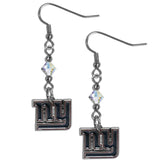 New York Giants Crystal Dangle Earrings - New York Giants - Flyclothing LLC