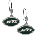New York Jets Crystal Dangle Earrings - New York Jets - Flyclothing LLC