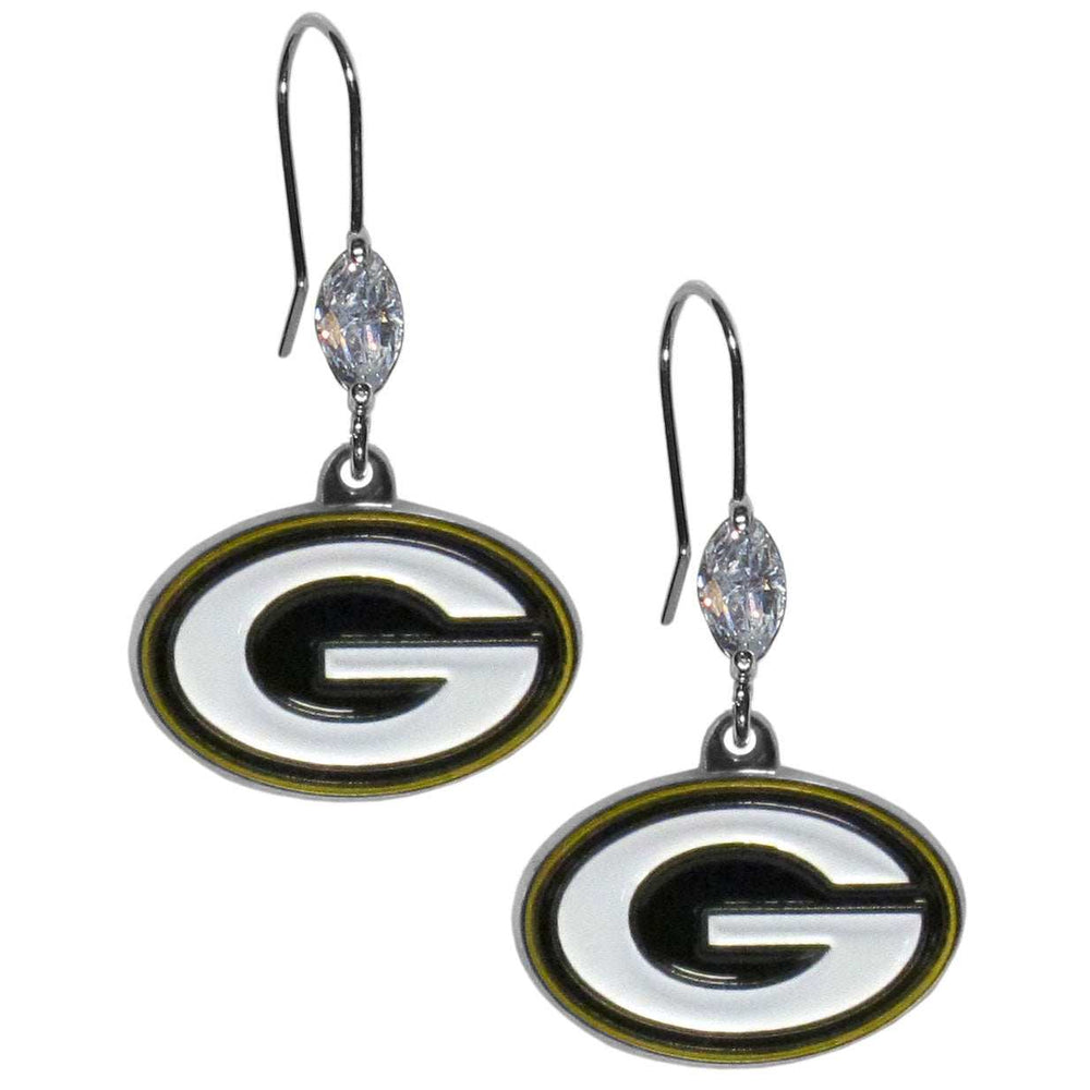 Green Bay Packers Crystal Dangle Earrings - Green Bay Packers - Flyclothing LLC