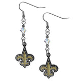 New Orleans Saints Crystal Dangle Earrings - New Orleans Saints - Flyclothing LLC