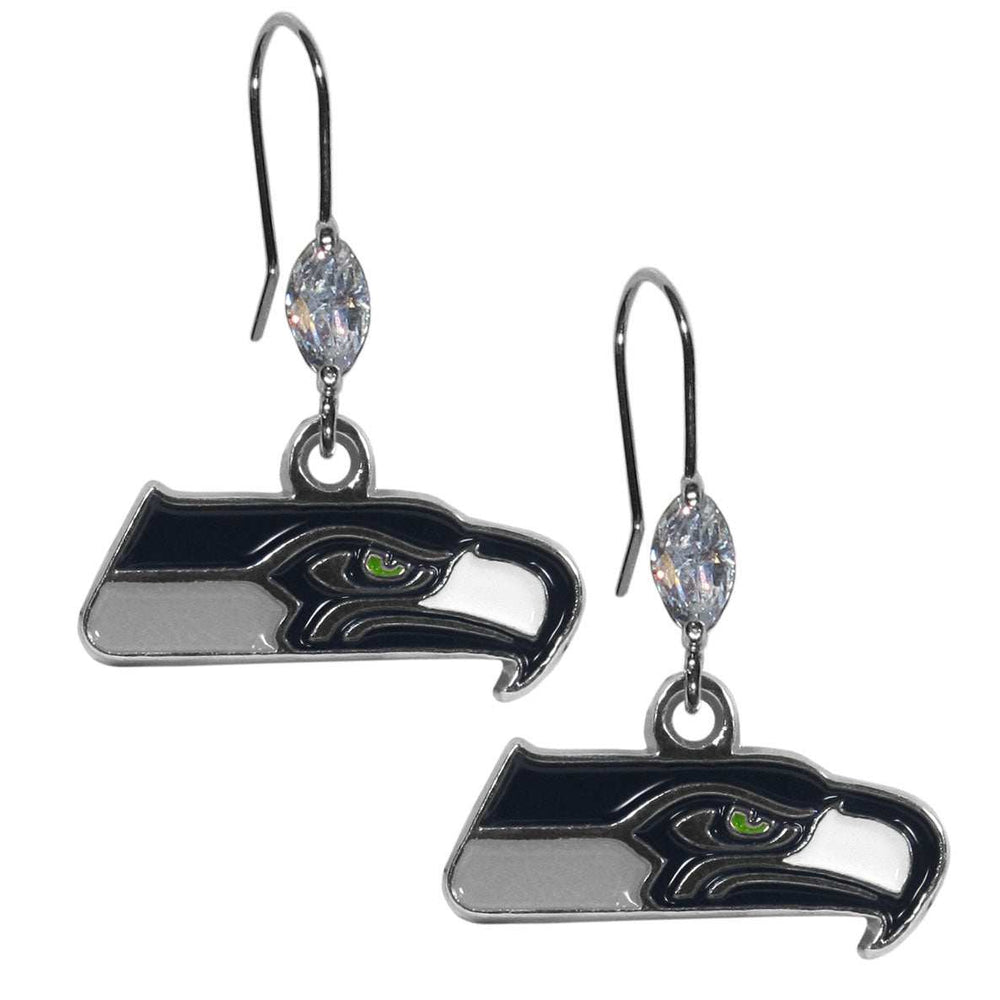 Seattle Seahawks Crystal Dangle Earrings - Seattle Seahawks - Flyclothing LLC