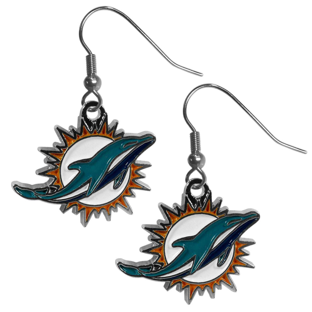 Miami Dolphins Chrome Dangle Earrings - Miami Dolphins - Flyclothing LLC