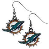 Miami Dolphins Chrome Dangle Earrings - Miami Dolphins - Flyclothing LLC