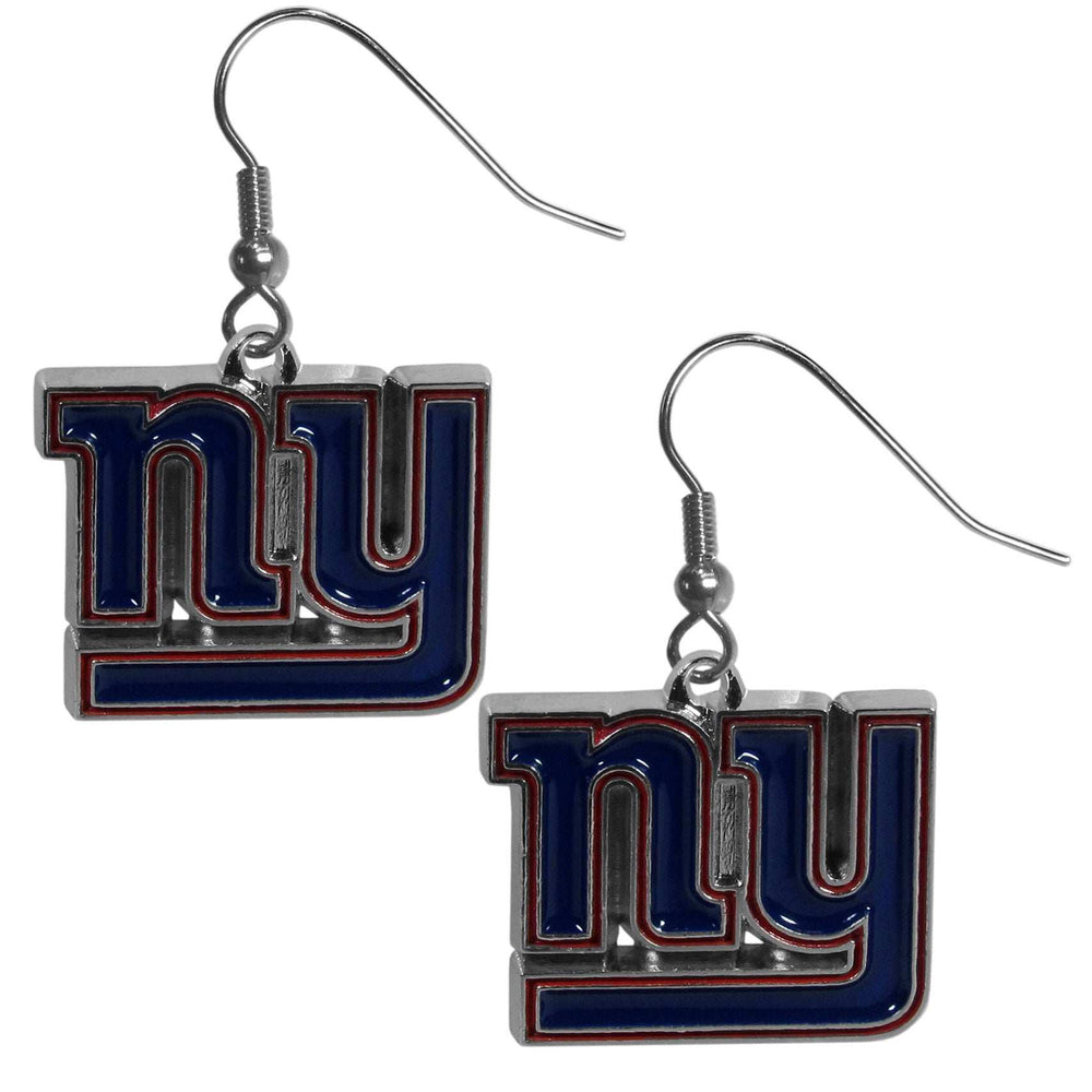 New York Giants Chrome Dangle Earrings - New York Giants - Flyclothing LLC