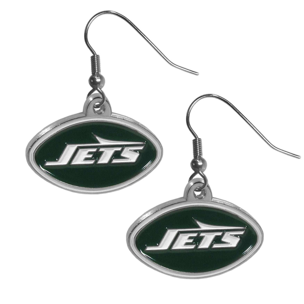 New York Jets Chrome Dangle Earrings - New York Jets - Flyclothing LLC