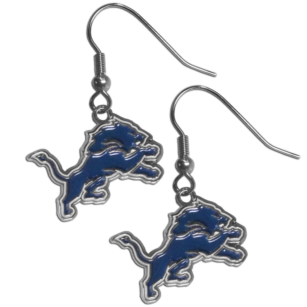 Detroit Lions Chrome Dangle Earrings - Detroit Lions - Flyclothing LLC