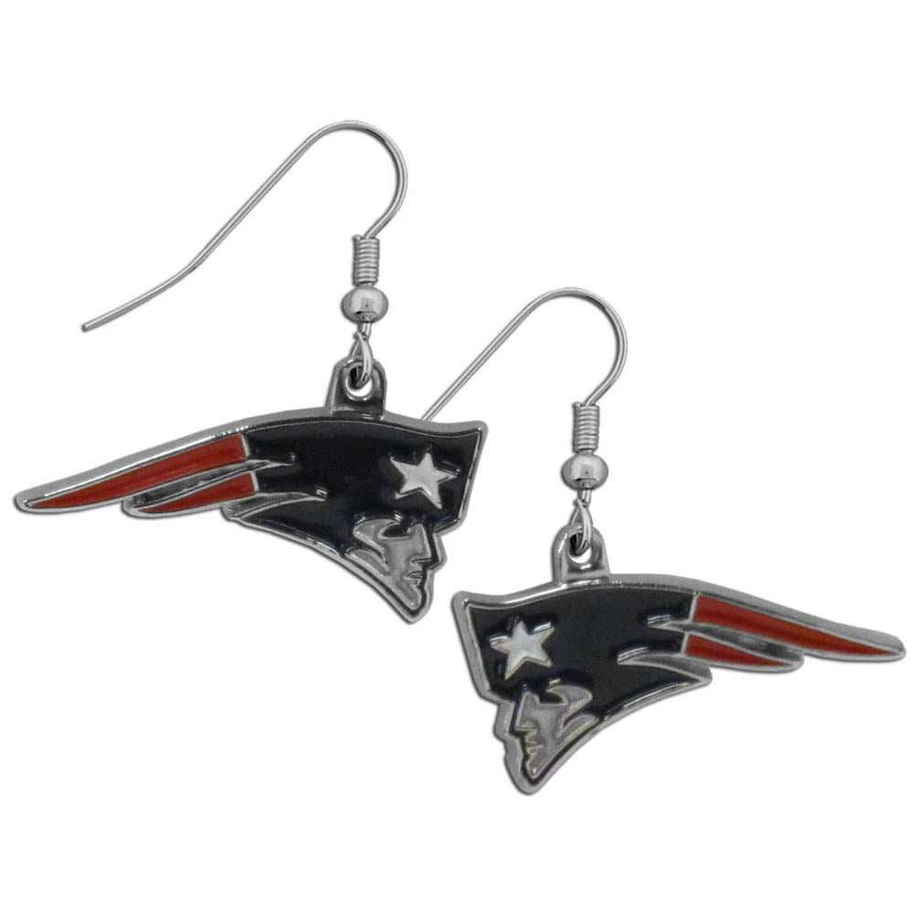 New England Patriots Chrome Dangle Earrings - New England Patriots - Flyclothing LLC