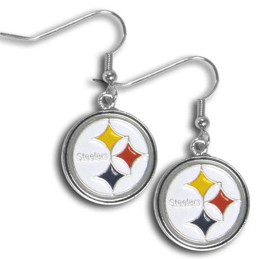Pittsburgh Steelers Chrome Dangle Earrings - Pittsburgh Steelers - Flyclothing LLC
