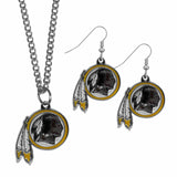Washington Commanders Dangle Earrings and Chain Necklace Set - Siskiyou Buckle - Flyclothing LLC