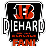 Cincinnati Bengals Die-Hard Fan Auto Decal - Cincinnati Bengals - Flyclothing LLC