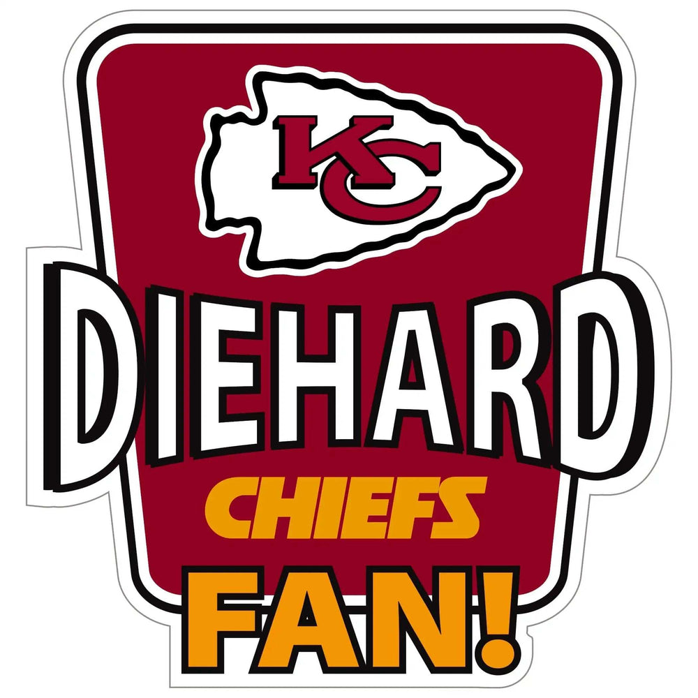 Kansas City Chiefs Die-Hard Fan Auto Decal - Kansas City Chiefs - Flyclothing LLC