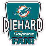 Miami Dolphins Die-Hard Fan Auto Decal - Miami Dolphins - Flyclothing LLC