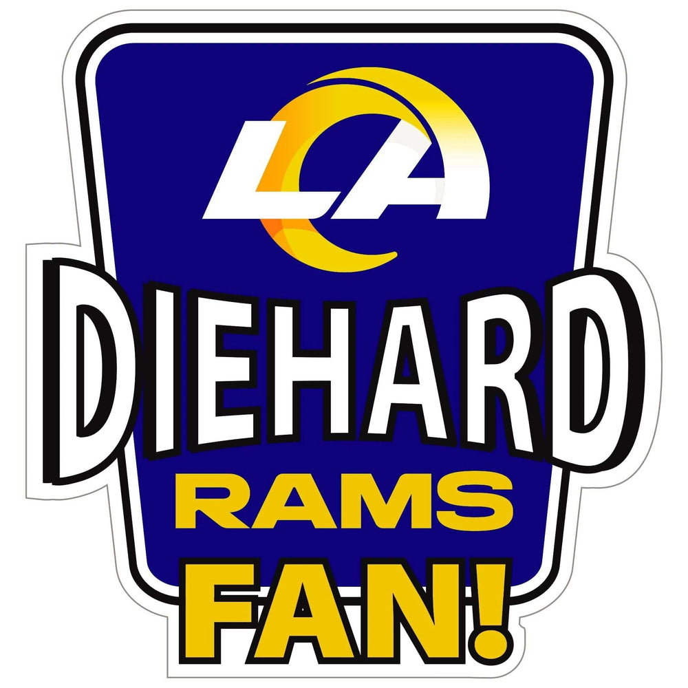 Los Angeles Rams Die-Hard Fan Auto Decal - Los Angeles Rams - Flyclothing LLC