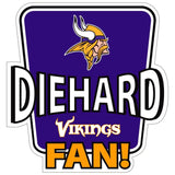 Minnesota Vikings Die-Hard Fan Auto Decal - Minnesota Vikings - Flyclothing LLC