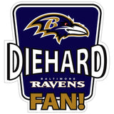 Baltimore Ravens Die-Hard Fan Auto Decal - Baltimore Ravens - Flyclothing LLC