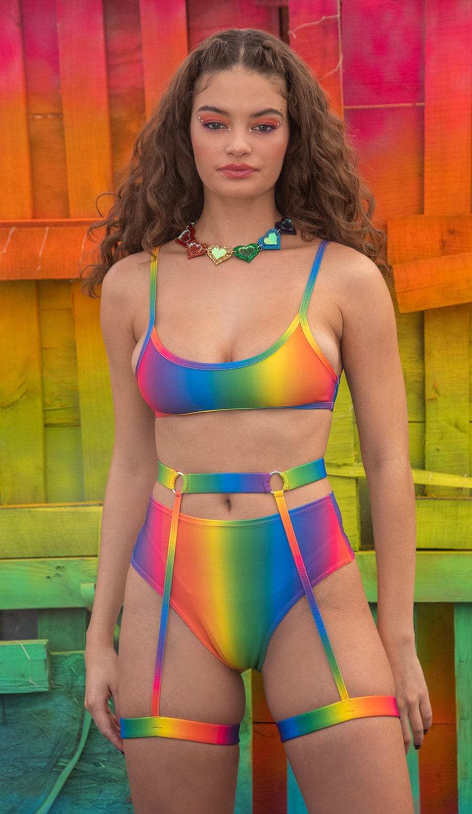 J-Valentine FE213 - Rainbow Tricot High-Waist Short - J. Valentine - Flyclothing LLC