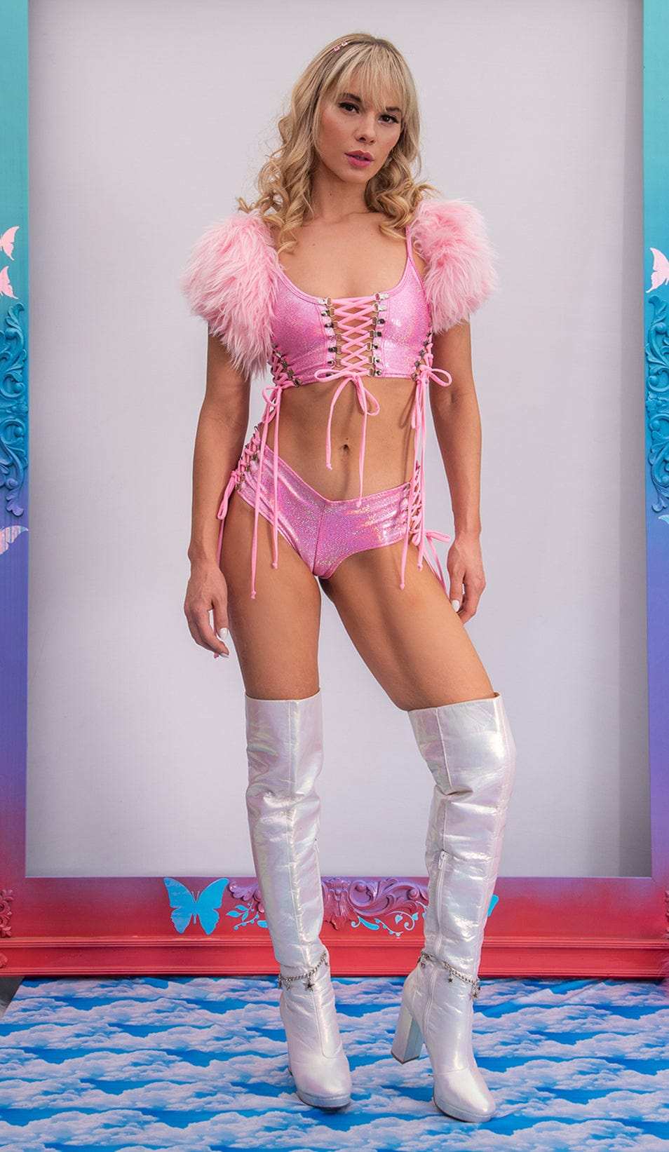 J-Valentine FE223 - Metallic Lace-Up Short - J. Valentine - Flyclothing LLC