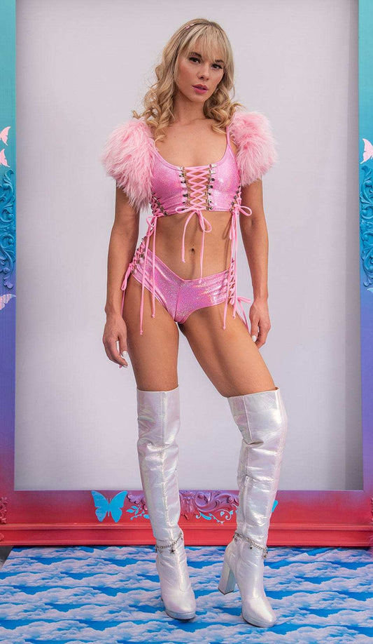 J-Valentine FE223 - Metallic Lace-Up Short - J. Valentine - Flyclothing LLC