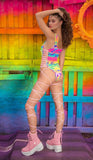 J-Valentine FE233 - Leg Wrap Lace-Up Bodysuit - J. Valentine - Flyclothing LLC