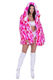J-Valentine FE293 - Thigh-High Hooded Fur Coat - J. Valentine - Flyclothing LLC