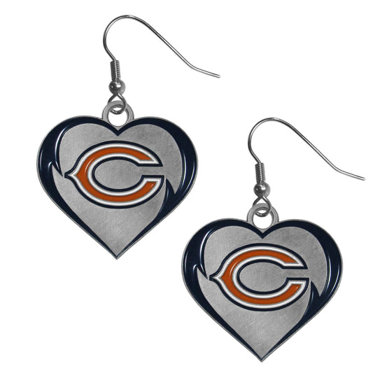 Chicago Bears Heart Dangle Earrings - Chicago Bears - Flyclothing LLC
