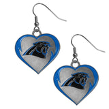 Carolina Panthers Heart Dangle Earrings - Carolina Panthers - Flyclothing LLC